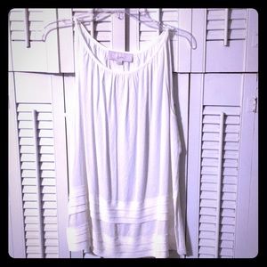 Loft sleeveless tunic. Beautiful pleated bottom.